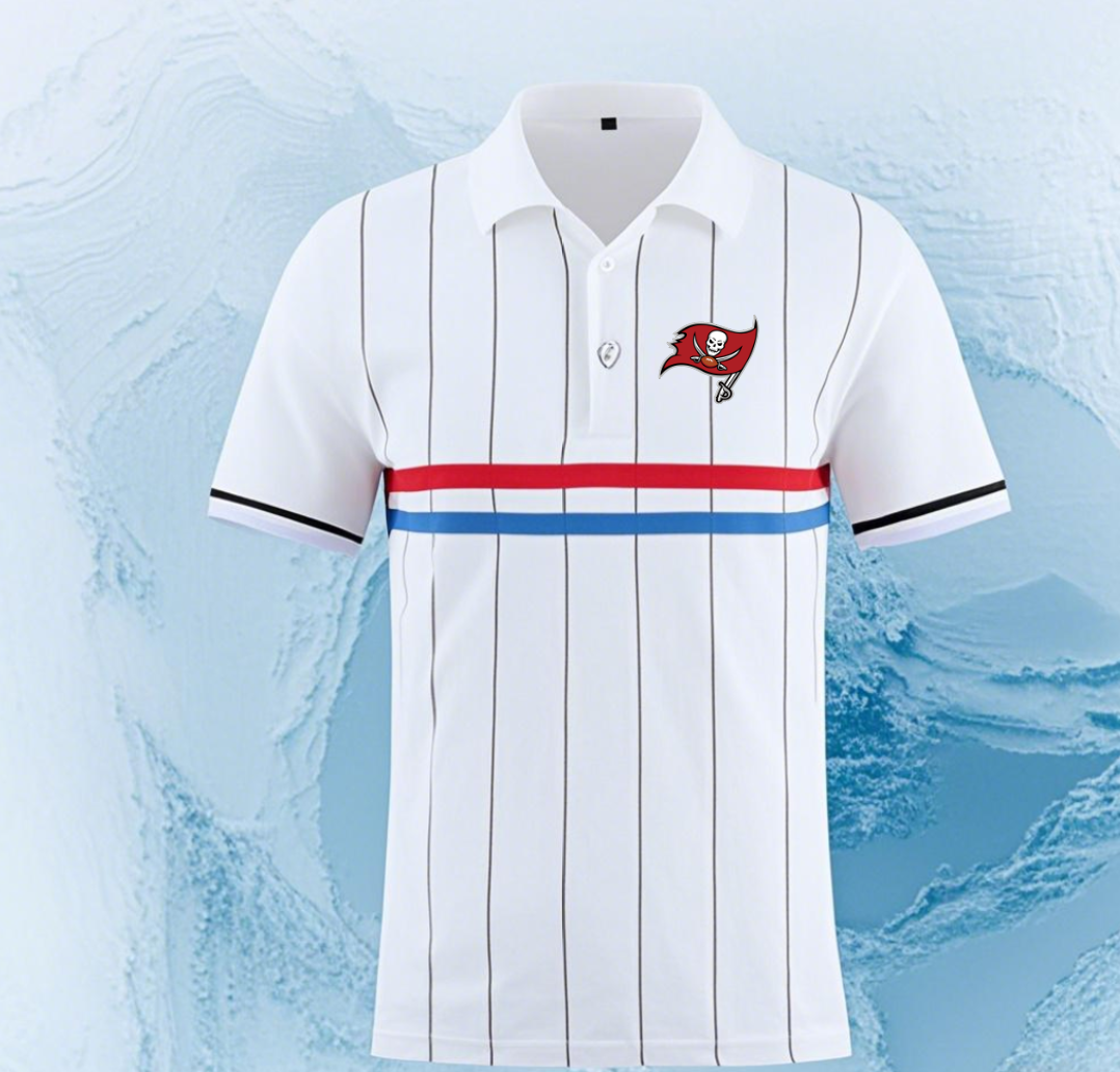 Tampa Bay Buccaneers white #33 Men 2025 NFL polo T shirt